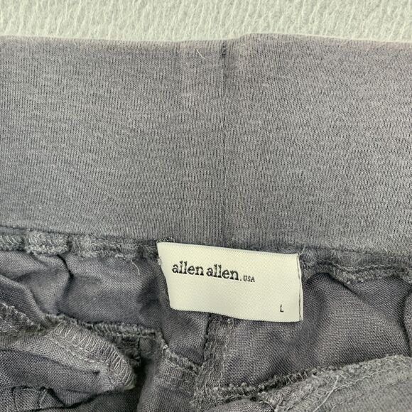 Allen Allen Pants Womens Large Gray Linen Wide Leg Pull On Casual Relaxed Fit - Picture 10 of 14